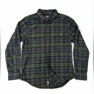 Vintage Abercrombie & Fitch Navy and Green Plaid Flannel Shirt